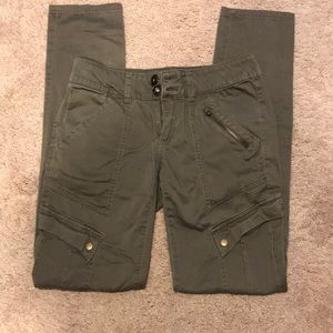 Camo green skinny pants
